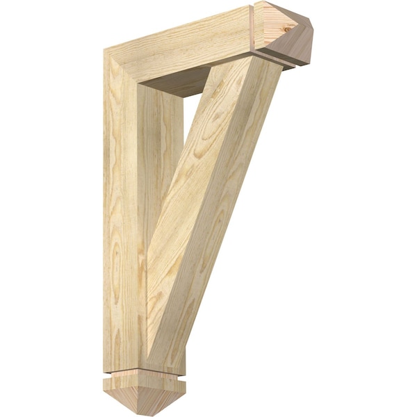 Ekena Millwork Traditional Arts and Crafts Rough Sawn Bracket w/ Offset Brace, Douglas Fir, 6"W x 20"D x 32"H BKT0604X20X32TRA03RDF - main